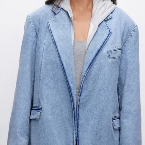 Good American Oversized Denim Blazer Indigo 554 2XL/3XL